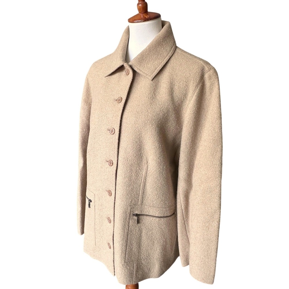 Vintage Talbots Womens M Alpaca Wool Coat Jacket Boiled Wool Jacket Old Money